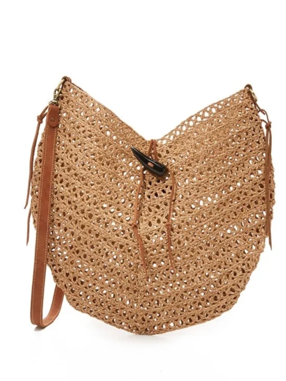 SANS ARCIDET Paris Phoenix Large Sling Shoulder Bag Raffia Woven Purse - NEW